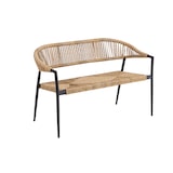 thumbnail of METRO PROFESSIONAL Banc de terrasse TERRA, rotin PE / aluminium, 118 x 62 x 80 cm, résistant aux intempéries, pour 2 personnes, beige / noir