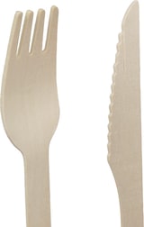 thumbnail of MONOUSO - Set Posate Legno Forchetta, Coltello e Cucchiaio (600 Pezzi)