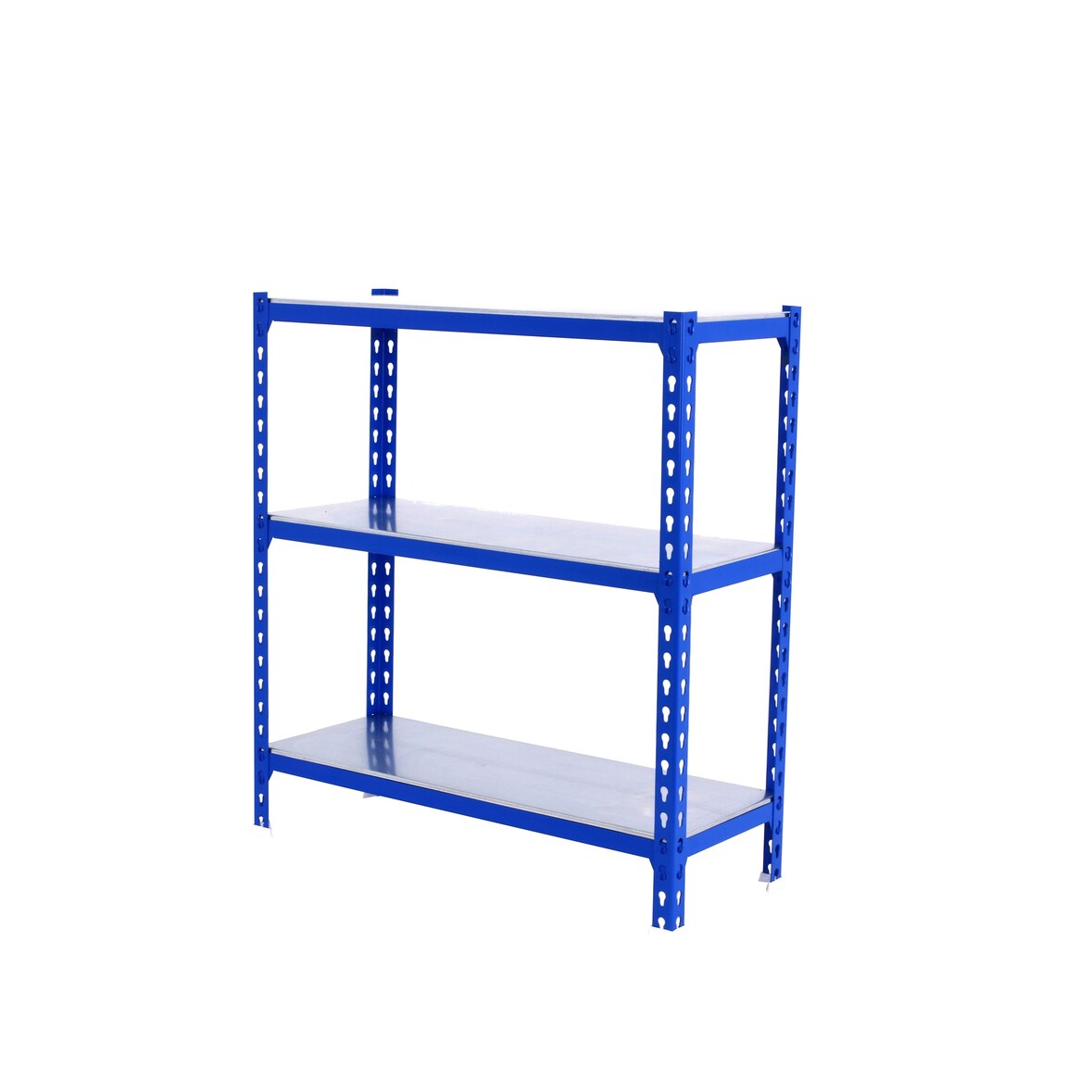 SimonRack Metallregal, 1000x1100x300 mm, 3 Ebenen, Metallboden, 200 kg Biegepunkt, Blau/Verzinkt - Simonclick