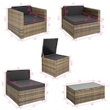 thumbnail of tectake Conjunto de ratán Pisa  natural - 403725