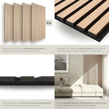 thumbnail of tectake Paneles de pared Sonic Wall II fonoabsorbentes MDF madera auténtica decorativos insonorización pared techo roble claro 110 x 50 cm