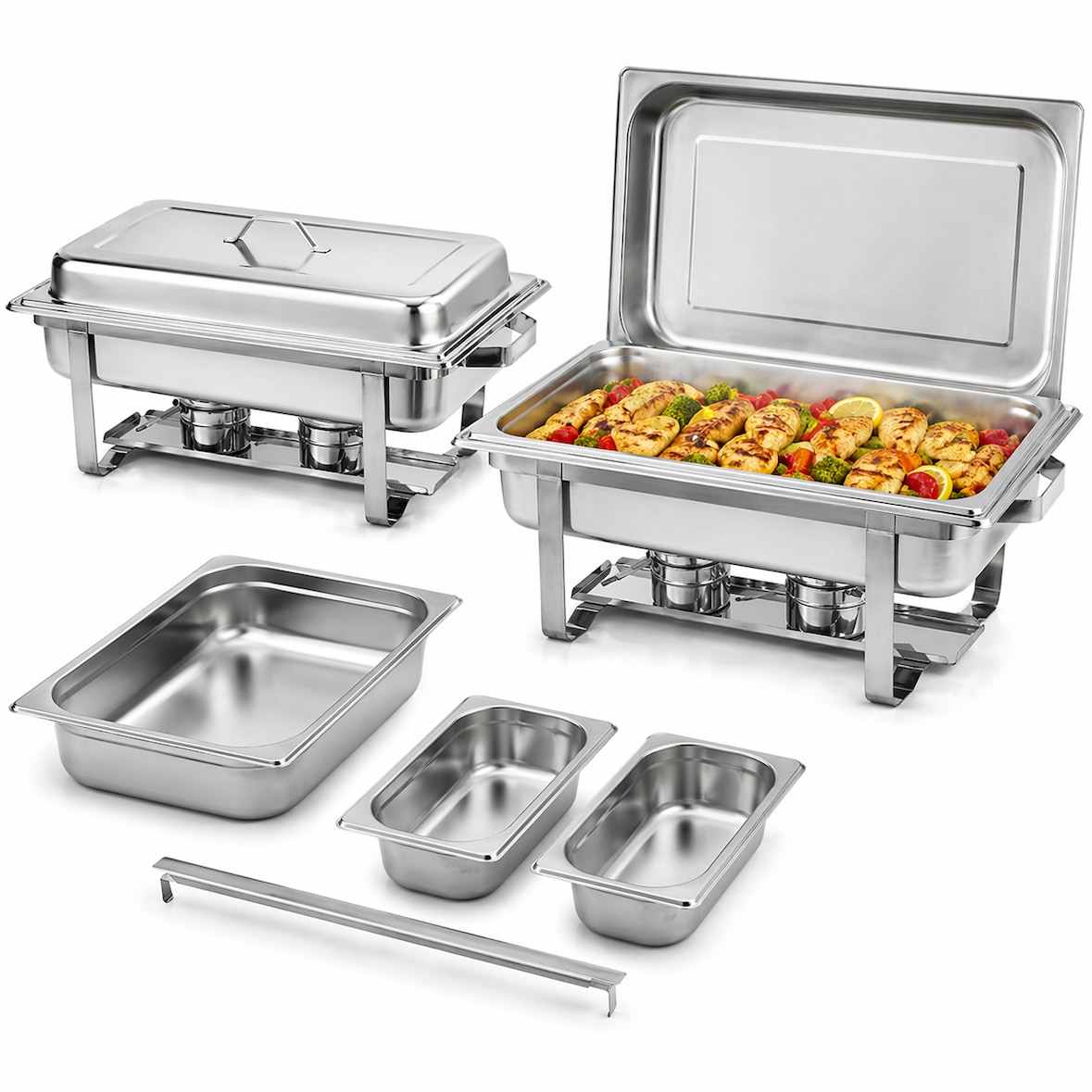 ZORRO Chafing Dish Starter Set | 15-delig | Incl. GN-bak | Professionele buffetoplossing 590x357x292mm