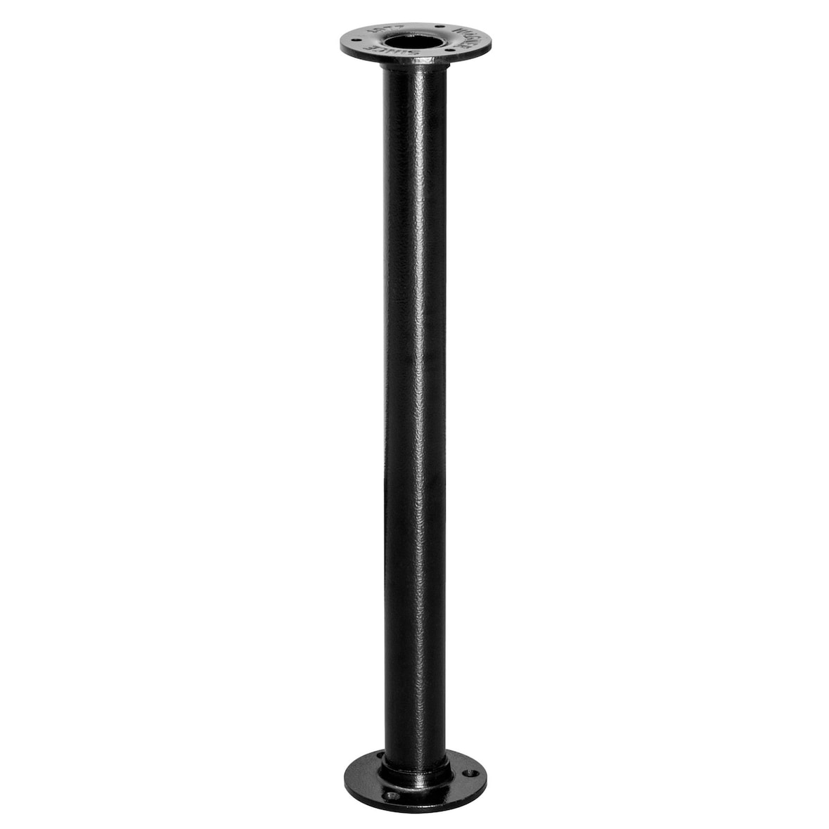 WAGNER Möbelbein/Tischbein/Möbelfuß INDUSTRIAL PIPE - Ø 30 x 400 mm, 2 Anschraubplatten Ø 75 mm, Stahl schwarz- 12504001