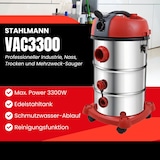 thumbnail of STAHLMANN VAC3300 Industriestaubsauger; 30L Tank, integrierte Steckdose
