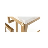 thumbnail of COSTWAY Console Tafel Marmer Goud Hal Tafel Smalle Gang Tafel met Geometrisch Metalen Frame Sofa Tafel Zijtafel