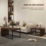 thumbnail of Couchtisch Set 90x48x42 cm mit Satztisch stapelbar MDF Metallgestell Beistelltische im 2er Set Rustikales Braun+Schwarz