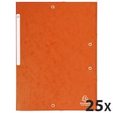 thumbnail of Exacompta 17117H 25x Sammelmappe mit Gummizug und 3 Klappen, Maxi-Kapazität, aus Colorspan-Karton 500µ/425g/m2, 24x32cm für DIN A4 - Orange