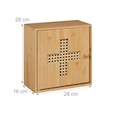 thumbnail of Relaxdays Medizinschrank, Bambus, Medikamentenschränkchen zum Hinstellen, HxBxT: 28 x 28 x 16 cm, Hausapotheke, natur