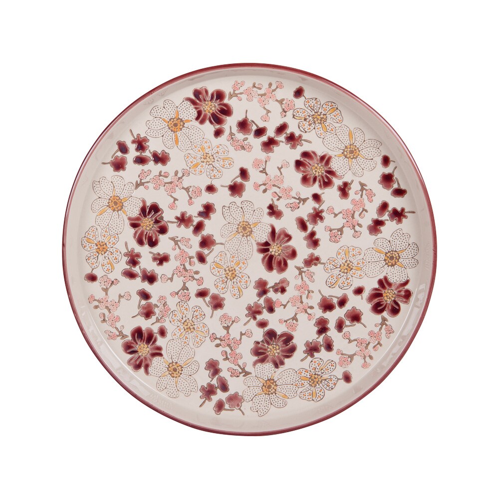 Plat à tarte Kiyo 32 cm -  Multicolore Rond Grès Table Passion 32.00x32.00 cm