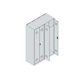thumbnail of C+P Doppel-Spind Classic PLUS, 4 Abteile, HxBxT 185x120x50cm, Sicherheitsdrehriegel, Hellgrau/Clowngrün von PROREGAL