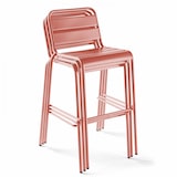 thumbnail of Set van bartafel en 2 hoge stoelen in metalen klei - Oviala