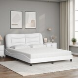 thumbnail of vidaXL Bett mit Matratze "Hvar" Weiß 160x200 cm Kunstleder
