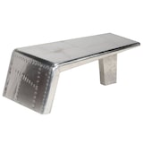 thumbnail of Mesa de centro estilo aviador vintage de aluminio