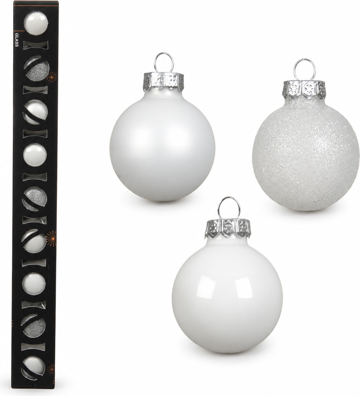 9 Weihnachtskugeln Glas 3cm Christbaumkugeln Weihnachtsbaumkugeln Christbaumschmuck Weihnachtsbaumschmuck Winterweiß