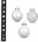 thumbnail of 9 Weihnachtskugeln Glas 3cm Christbaumkugeln Weihnachtsbaumkugeln Christbaumschmuck Weihnachtsbaumschmuck Winterweiß