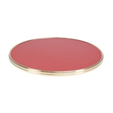 thumbnail of Plateau de table rond MARCEAU - Rouge CARMIN - Cercle laiton