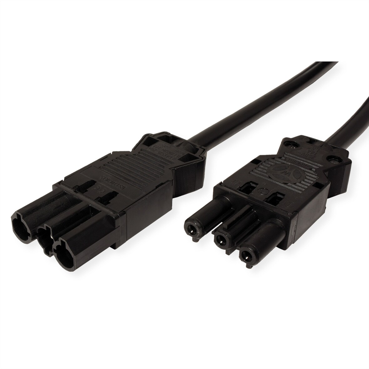 BACHMANN Geräteverlängerung GST18-3 Stecker/Kupplung, schwarz, 0,3 m