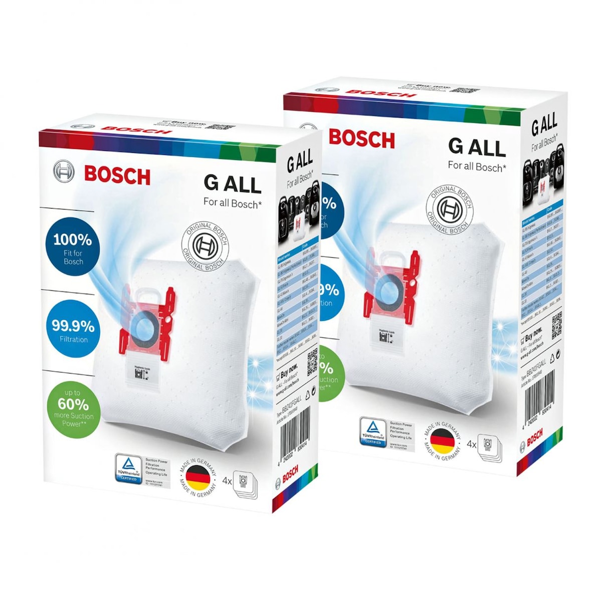 Lot 8 X Sacs Aspirateur Bosch Type G Microfibre Bbz41fgall Compatible Siemens Usage Non Intensif Bosch