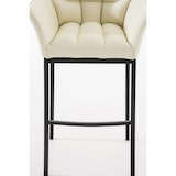 thumbnail of Conjunto de 2 bancos de bar DAMASO em imitação de pele com estrutura de 4 pernas creme/preto