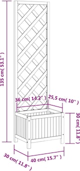 thumbnail of vidaXL Pflanzkübel mit Rankgitter Schwarz Massivholz Tanne