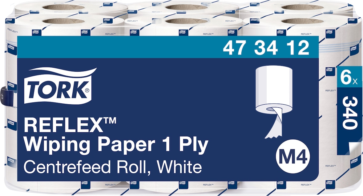 Tork Reflex  Papierwischtücher Weiß M4, SmartCore , 6 × 340 Blatt, 473412