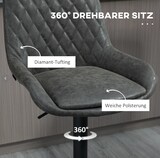 thumbnail of 2er Set Barhocker höhenverstellbar mit Rückenlehne Dunkelgrau 59x51x117 cm Kunstlederbezug Stahlgestell mit Fußstütze für Küche