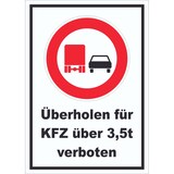thumbnail of Überholverbot KFZ über 3,5t Schild A6 (105x148mm)