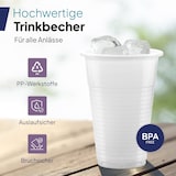 thumbnail of Inoverse 200 stk Trinkbecher, 200ml Plastikbecher, Weiß Einwegbecher 0,2l