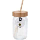 thumbnail of WellHome - Vaso de cristal con tapa de bambú de 500ml