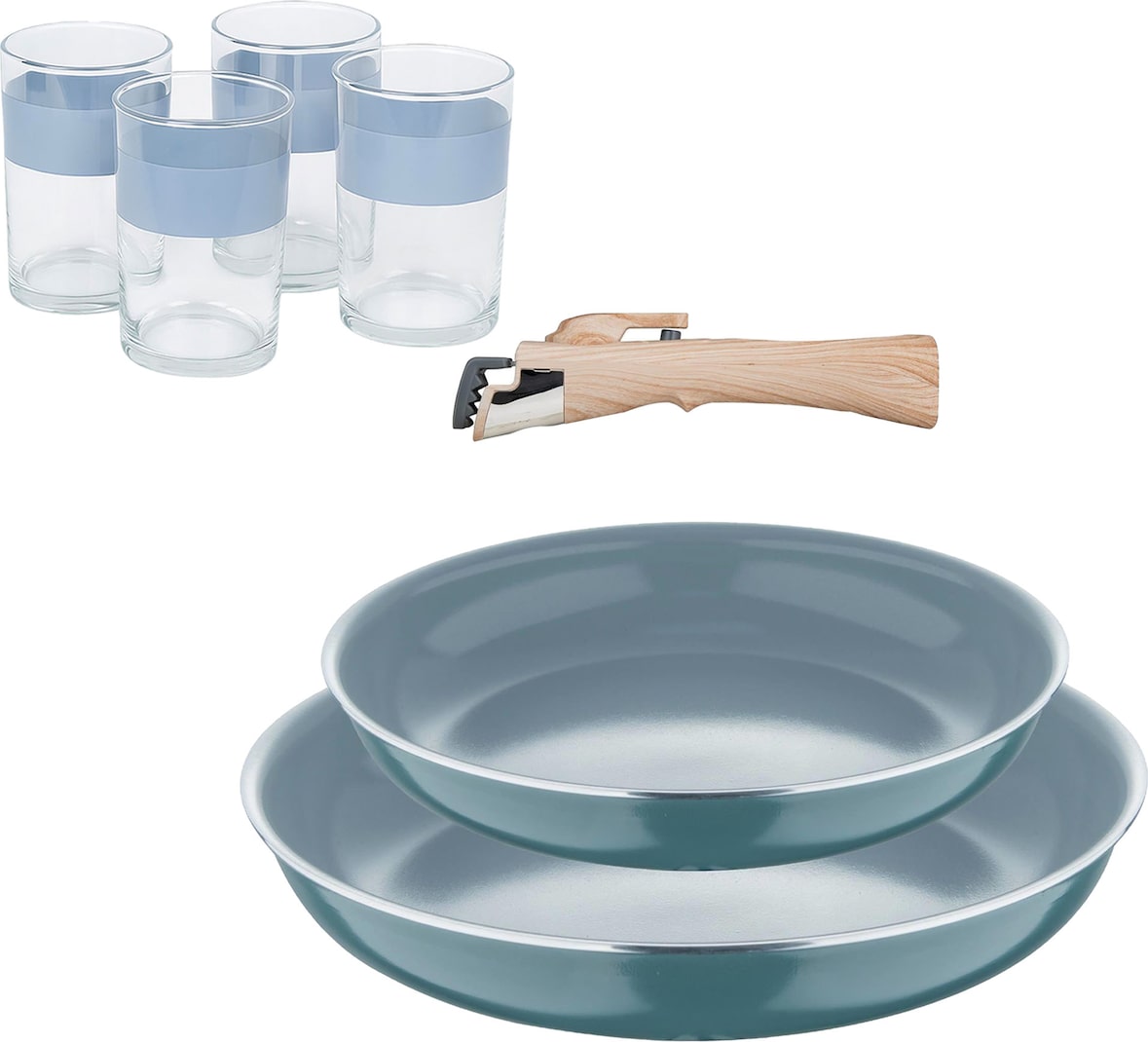 BERGNER - Set di 2 Padelle Ø22/26cm Alluminio Pressato Verde Adatto per ...