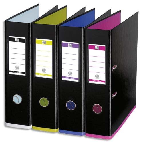 Lot de 10 Classeur à levier My Colour A4XL, 2 ann. h.80, dos 80mm, rembordé polypro coloris assortis (4)