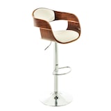 thumbnail of Banco de bar em couro sintético Kingston nogueira/branco