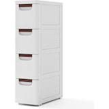 thumbnail of COSTWAY schmaler Nischenschrank mit Rädern, Ausnehmungsregal 20 cm breit, Ausnehmungswagen mit 4 Schubladen, Badewagen