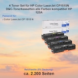 thumbnail of 4 Toner Set für HP Color LaserJet CP1515N D&C-Tonerkassetten alle Farben kompatibel HP 125A