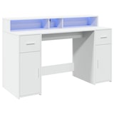 thumbnail of Bureau avec lumières LED blanc 140x55x91 cm bois d'ingénierie Modèle Atlas Office Pro Chic