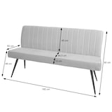 thumbnail of Sitzbank HWC-K16, Esszimmerbank Bank Polsterbank, Rückenlehne Stoff/Textil Chenille Metall 160cm ~ braun