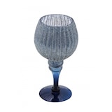 thumbnail of NEU Glaskelch, blau / silber, Ø 10,5 cm / Höhe: 20 cm, "Germany", handgefertigt