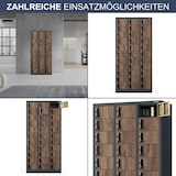 thumbnail of Schließfachschrank Spind PORTO - 33 Fächer, Etikettenhalter | Wertfachschrank Umkleideschrank Metall Kleiderspind, 185x90x45cm Anthrazit-Nussbaum
