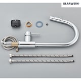 thumbnail of JANA | Torneira de cozinha extensível de aço inox premium cromado brilhante | Torneira gastro alta pressão 360° giratória 2 conexões