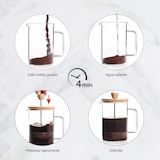 thumbnail of Lacor 62163 Cafetière française, Presse à café, Cafetière à piston avec piston, Verseuse française pour café filtre, Bois, 0,35 l