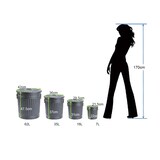 thumbnail of Jinfa kleiner Mülleimer mit deckel vintage Komposteimer Küche Metall retro Oscar Tonne Metalleimer schwarz klein Ø 21,5 cm - 7L