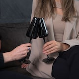 thumbnail of Intirilife 6x Champagner Glas mit modernen Design in Schwarz- 220 ml Füllmenge - Sekt Prosecco Glas Spülmaschinenfest Kristallglas stoßfest