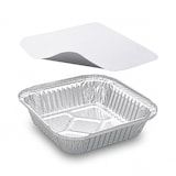 thumbnail of 15x Alu-Servierschale Aluschale Gefrierschale eckig 560ml inkl. Deckel