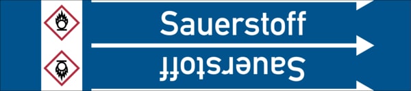 Rohrleitungskennzeichen Sauerstoff - 33000x90 mm Folie selbstklebend
