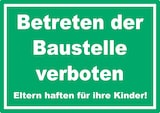 thumbnail of Betreten der Baustelle Schild grün-weiß A1 (594x841mm)