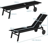 thumbnail of Espreguiçadeira individual para jardim com rodas, encosto ajustável em 6 níveis, espreguiçadeira para piscina, terraço e quintal