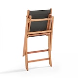 thumbnail of Lote de 2 sillas plegables de madera de eucalipto y textileno negro - Oviala