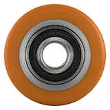 thumbnail of 4 Stück Hubwagenrollen Polyurethan 80 x 70 mm, Achse 20 mm inkl Kugellager braun - Ersatzrollen