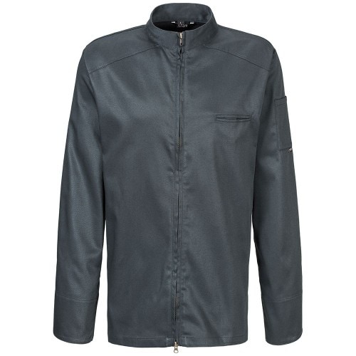 223 - Kochjacke langarm, 2-wege RV : graphit 65% Polyester 35%Baumwolle 220 g/m² L