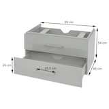 thumbnail of Premium badmeubel HWC-D16, badmeubel wastafel badkamermeubel, hoogglans 90cm ~ zwart